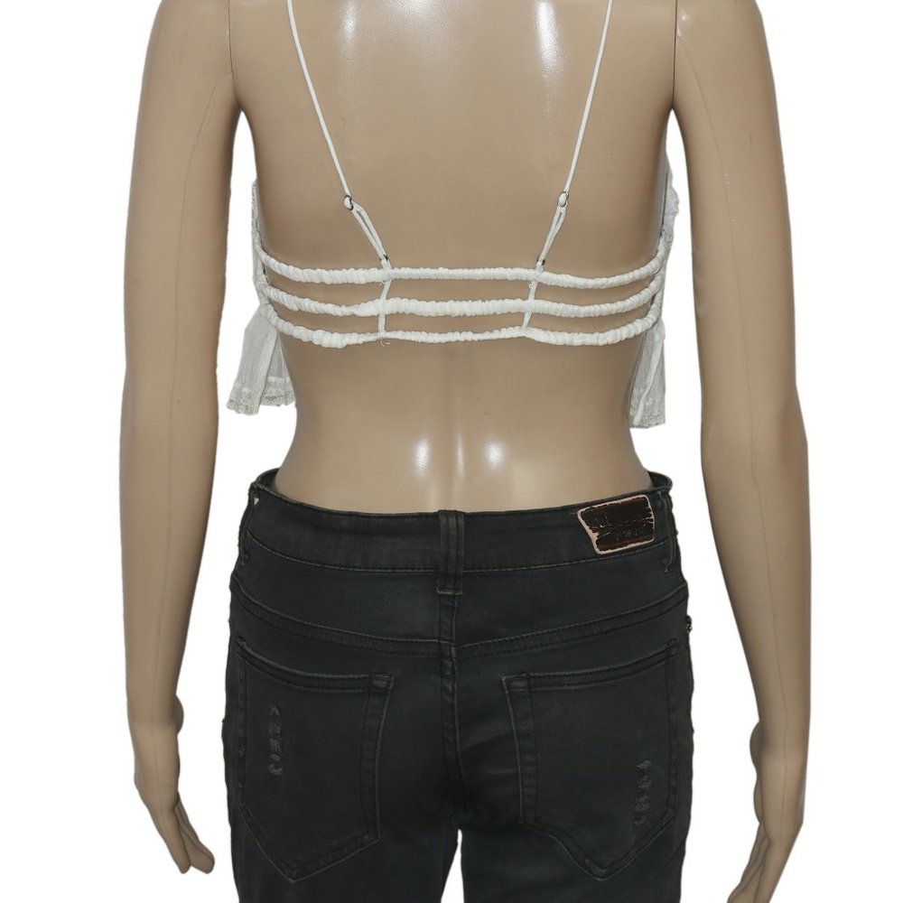 Free People Azami Backless Bralette Ruffle Brami Top L - Picture 4 of 6
